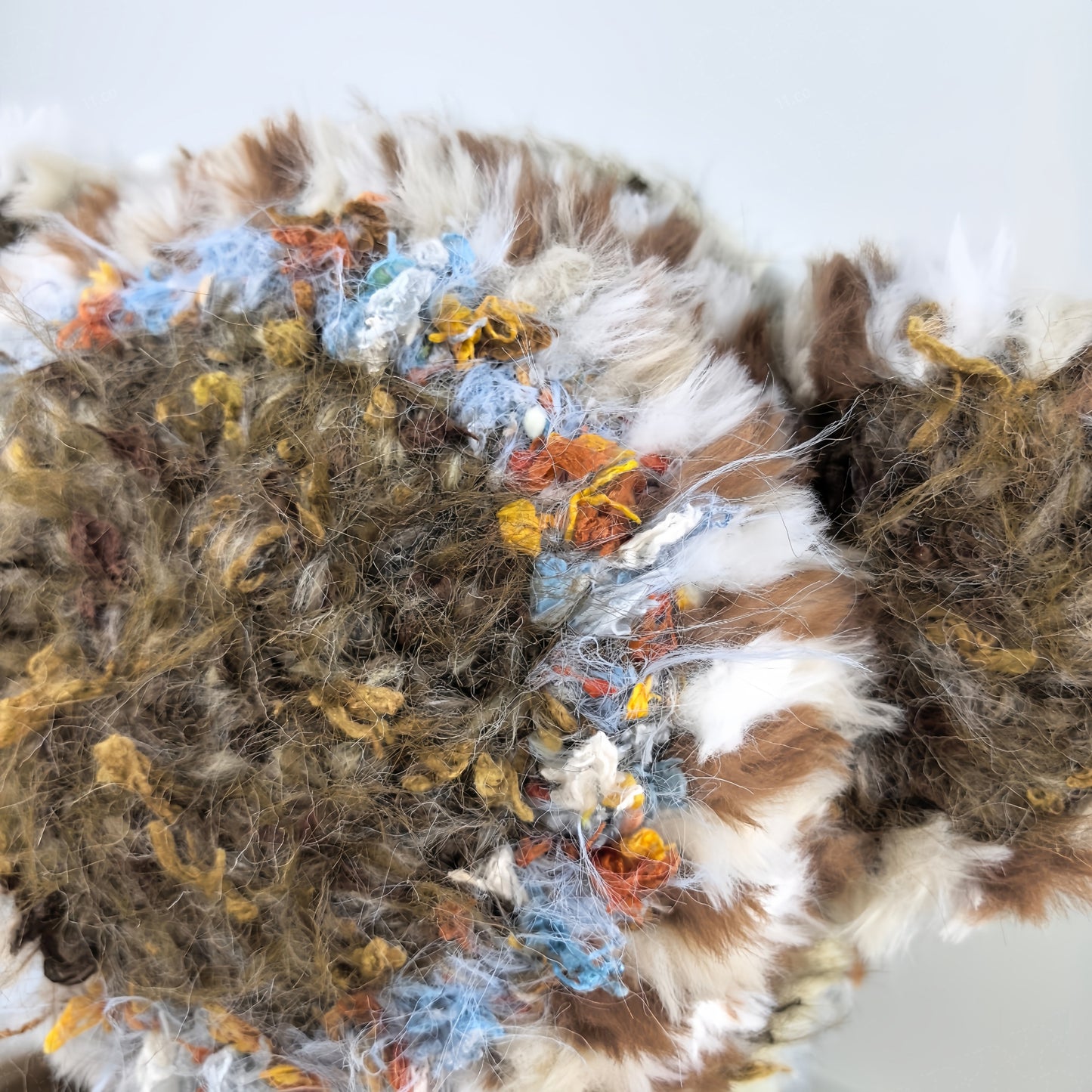 Handmade Spotted Brown Bear Ear Knit Beanie - Fluffy Cream Plush Animal Trapper Hat for Women