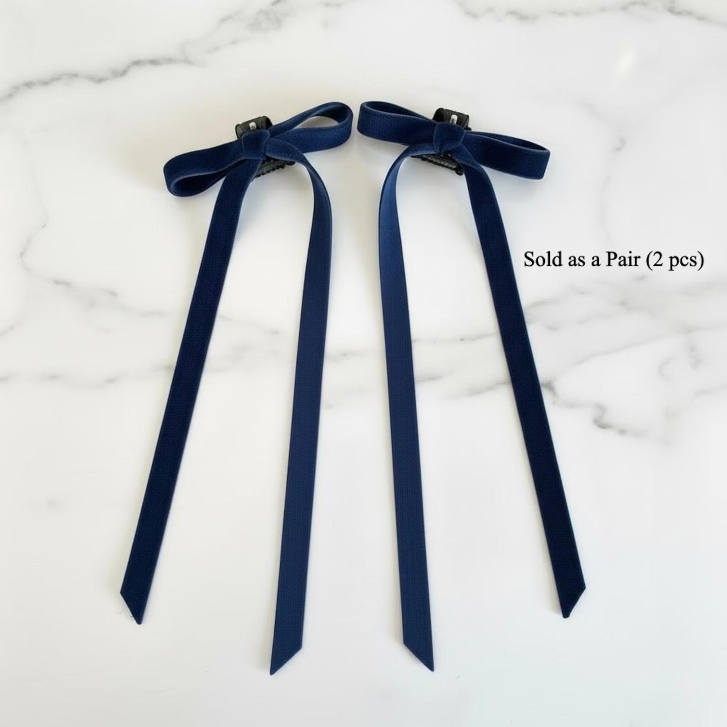 Mini Velvet Bow Claws Pair | Premium Velvet Bow Barrettes for Half-Up Styling | Aesthetic Hair Accessories, Standout Gift for Her