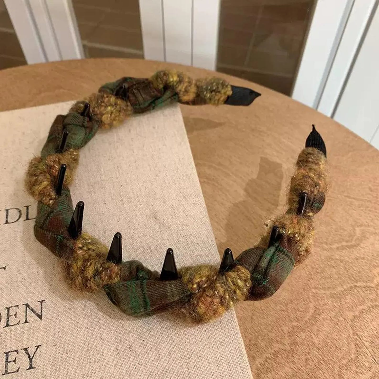 Effortless Chic Chunky Plaid Braided Headband in Oolong Tea & Lemon Tree, Voluminous Padded Hairband with Hidden Teeth – YUDI VAULT
