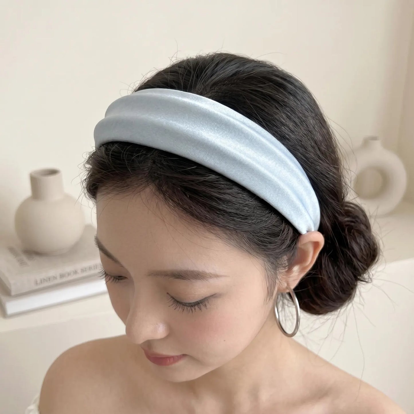 Effortless Chic Ruched Silk Padded Headband in 5 Pastel & Classic Shades