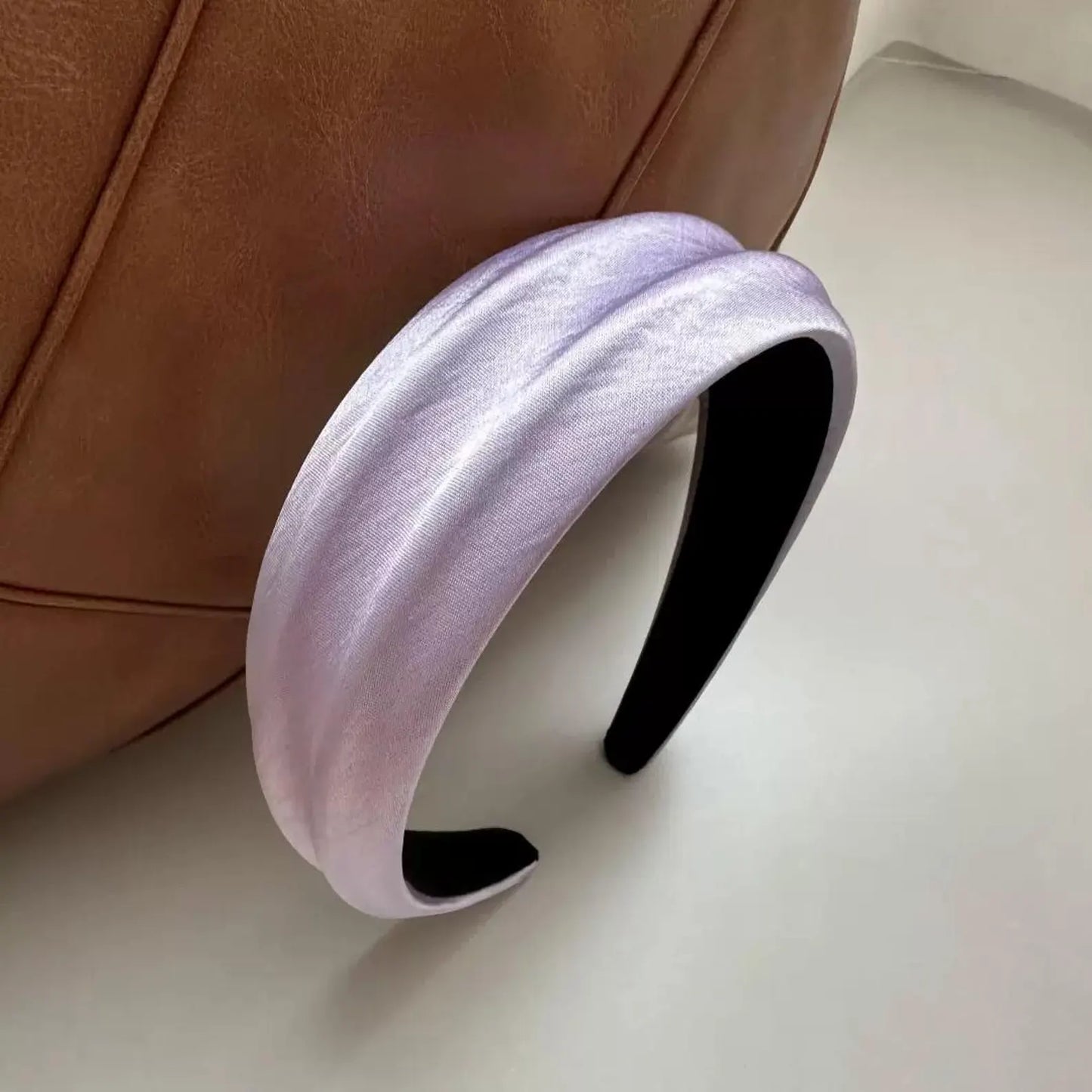 Effortless Chic Ruched Silk Padded Headband in 5 Pastel & Classic Shades