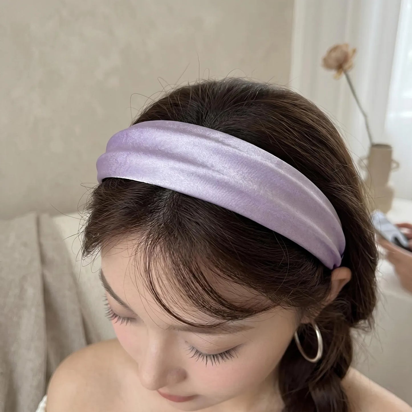 Effortless Chic Ruched Silk Padded Headband in 5 Pastel & Classic Shades