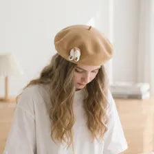 Handmade Corgi Butt Wool Felt Beret | Cute Animal Winter Hat & Gift