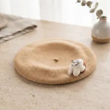 Handmade Corgi Butt Wool Felt Beret | Cute Animal Winter Hat & Gift