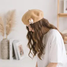 Handmade Corgi Butt Wool Felt Beret | Cute Animal Winter Hat & Gift