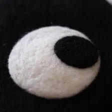 Black Googly Eyes Wool Beret - Cute Monster Cap | Handmade Kawaii Tam