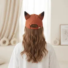 Handmade Fox Ear Baseball Cap - Kawaii Faux Fur Hat | Streetwear & Cosplay Accessory