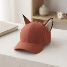Handmade Fox Ear Baseball Cap - Kawaii Faux Fur Hat | Streetwear & Cosplay Accessory