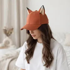 Handmade Fox Ear Baseball Cap - Kawaii Faux Fur Hat | Streetwear & Cosplay Accessory