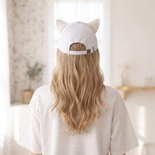 Kawaii Furry Cat Ear Baseball Cap - Y2K Streetwear & Anime Cosplay Hat