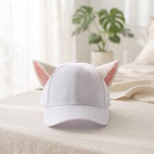 Kawaii Furry Cat Ear Baseball Cap - Y2K Streetwear & Anime Cosplay Hat