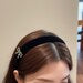 French Chic Velvet Padded Headband with Crystal Bow Accent in Burgundy & Noir Black