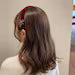 French Chic Velvet Padded Headband with Crystal Bow Accent in Burgundy & Noir Black