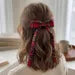 British Autumn Plaid Ribbon Bow Hairclip for Women | Retro Elegant Bowknot Barrette for Half-Up Styles | Preppy Aesthetic Hair Accessories