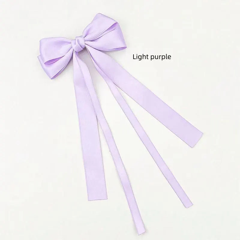 Luxury Satin Ribbon Bow Clip - Classic Oversized Hair Accessory