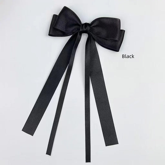 Luxury Satin Ribbon Bow Clip - Classic Oversized Hair Accessory