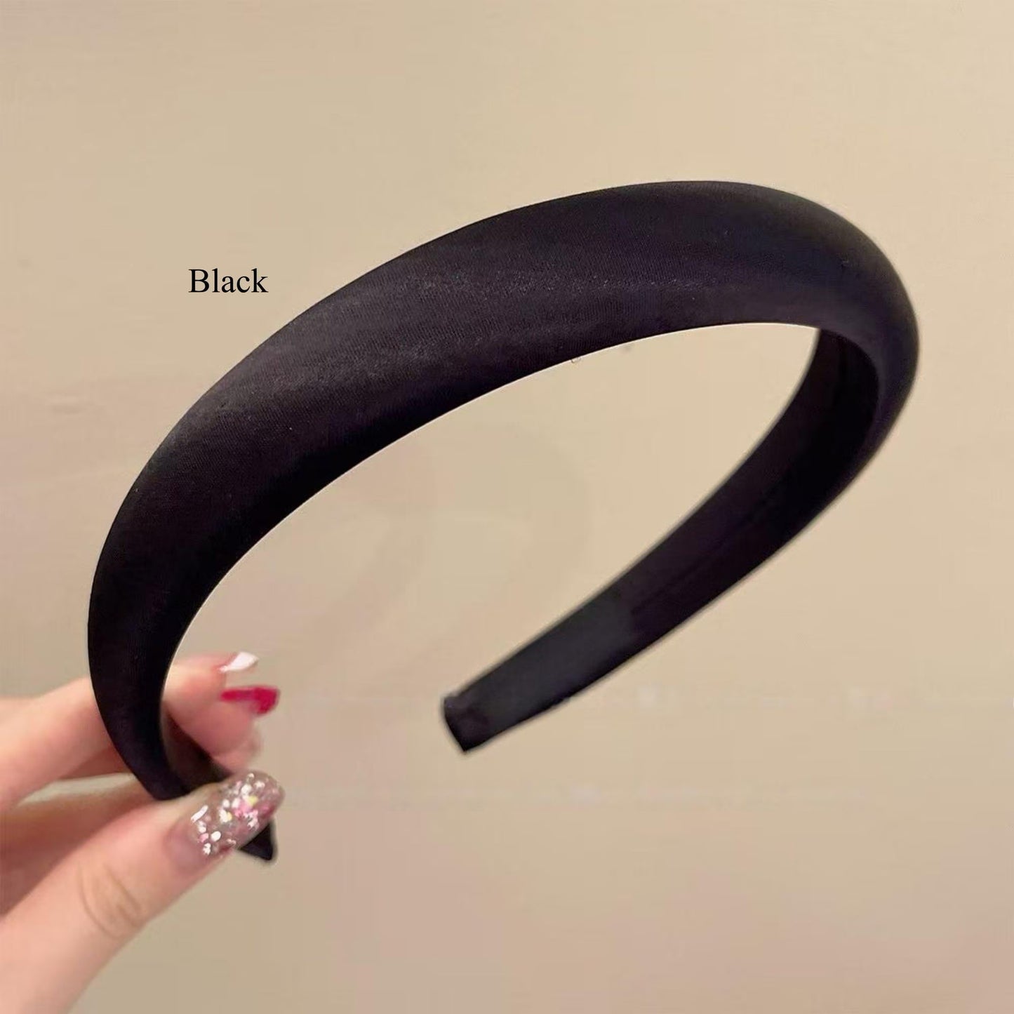 100% Pure Silk Satin Padded Headband | French Chic Wide Hairband in Espresso, Champagne, Dark Red, Grey, Black