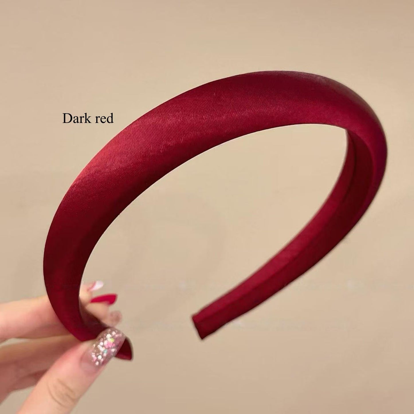 100% Pure Silk Satin Padded Headband | French Chic Wide Hairband in Espresso, Champagne, Dark Red, Grey, Black