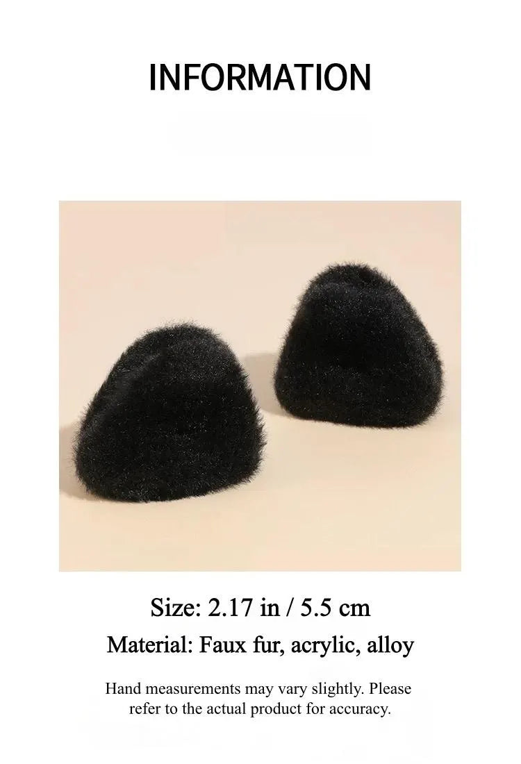Handmade Faux Fur Bear/Cat Ear Hair Clips - Kawaii Winter Accessory
