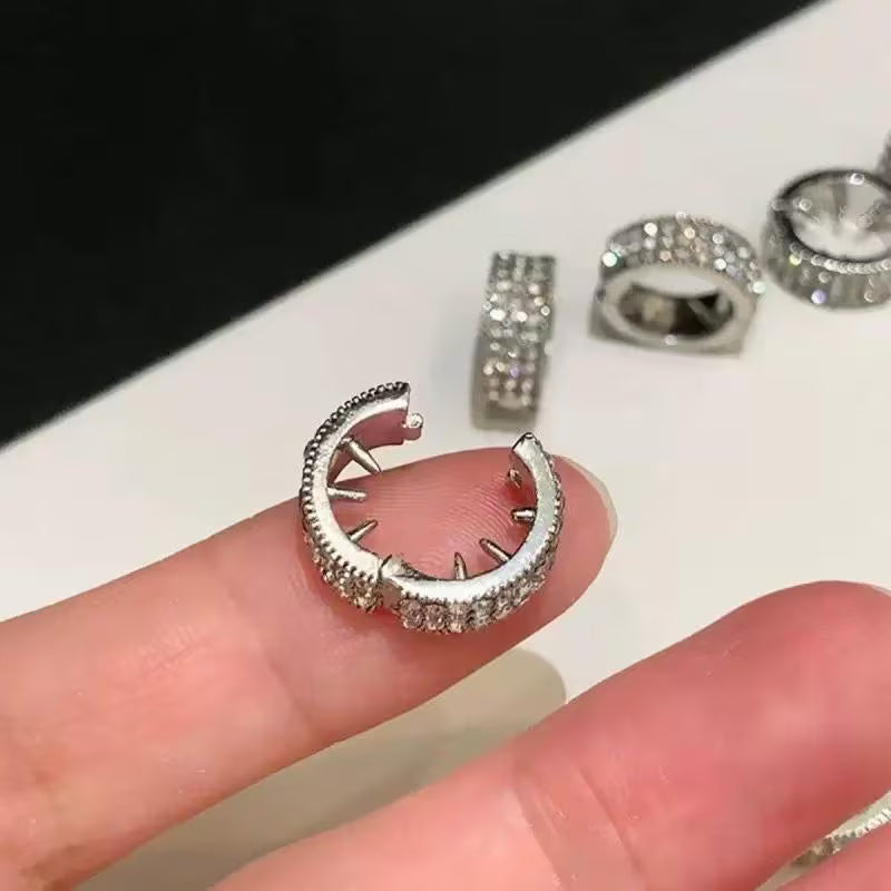 Crystal Rhinestone Braid Rings & Hair Cuff Set