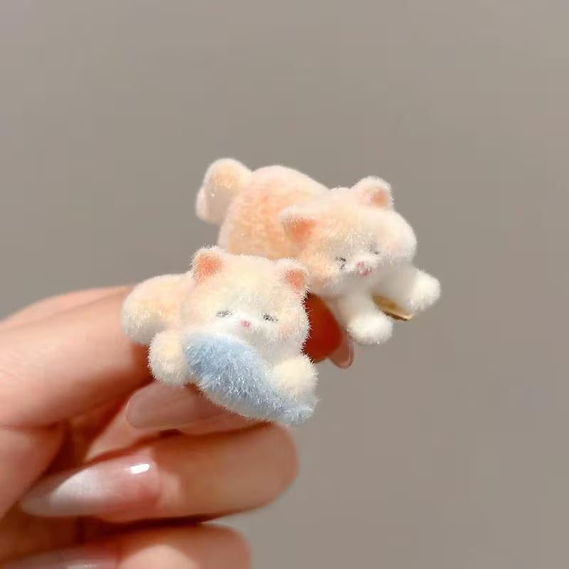 Mini Plush Kawaii Kitty Hair Clips