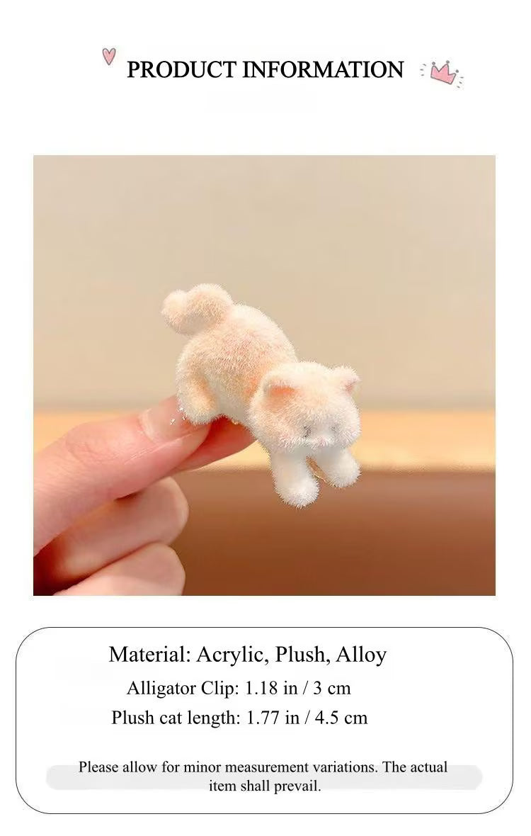 Mini Plush Kawaii Kitty Hair Clips