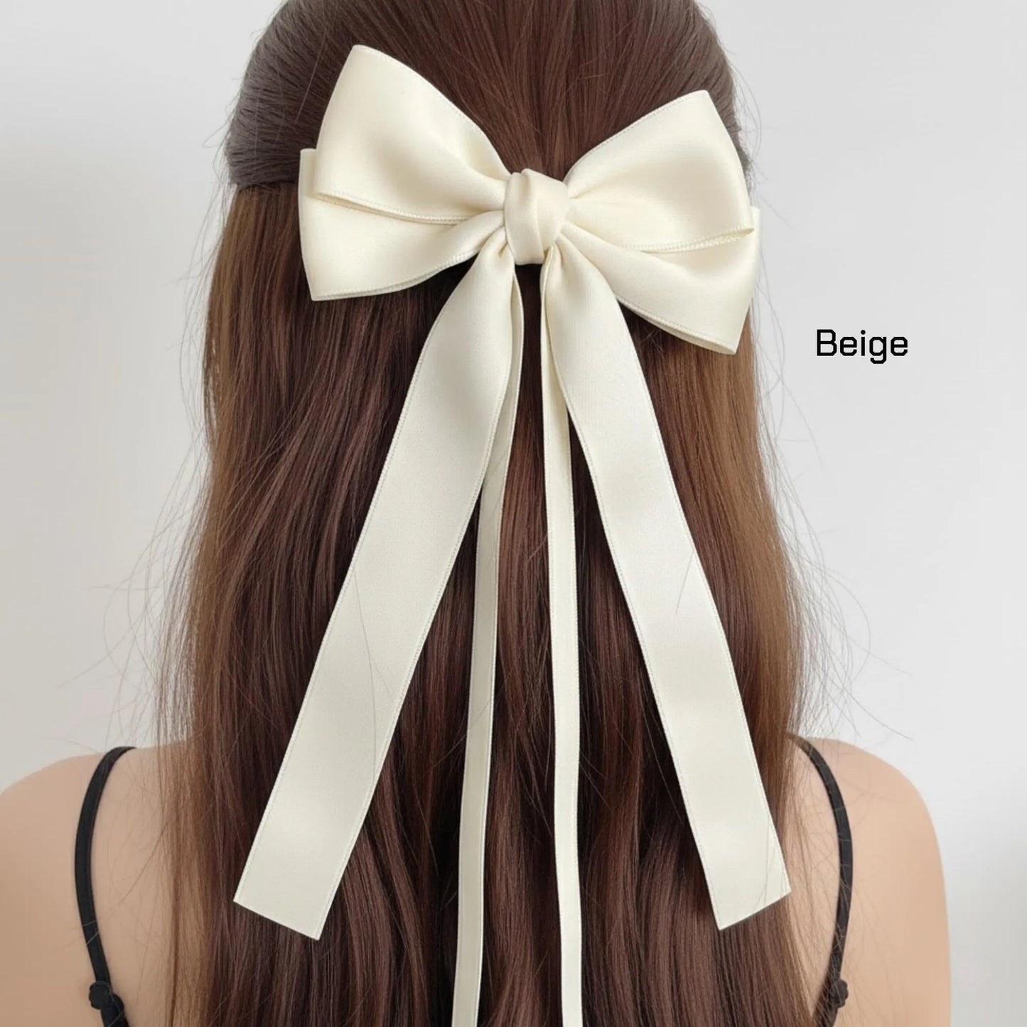 Luxury Satin Ribbon Bow Clip - Classic Oversized Hair Accessory