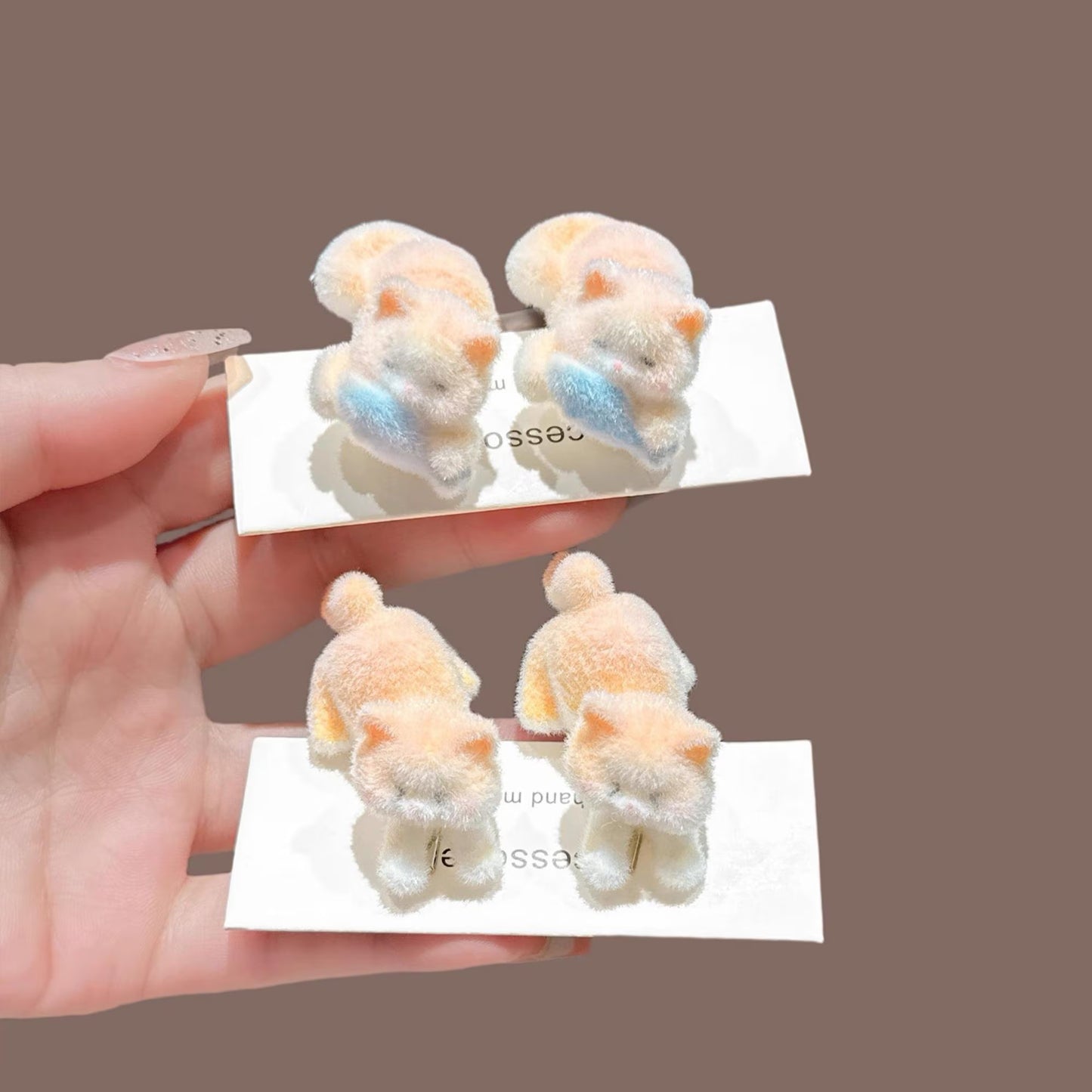 Mini Plush Kawaii Kitty Hair Clips