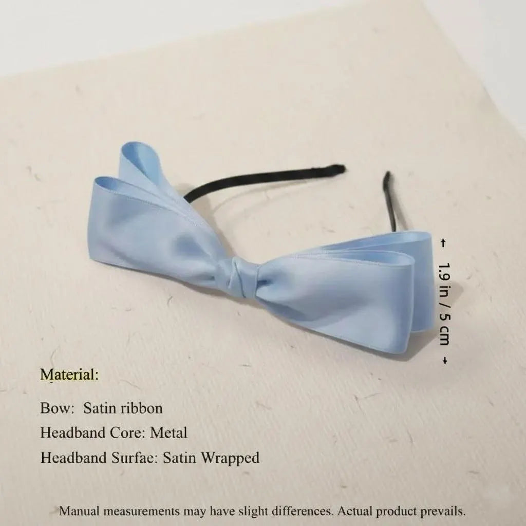 Elegant Double-Layer Satin Bow Headband – Perfect for Weddings & Parties