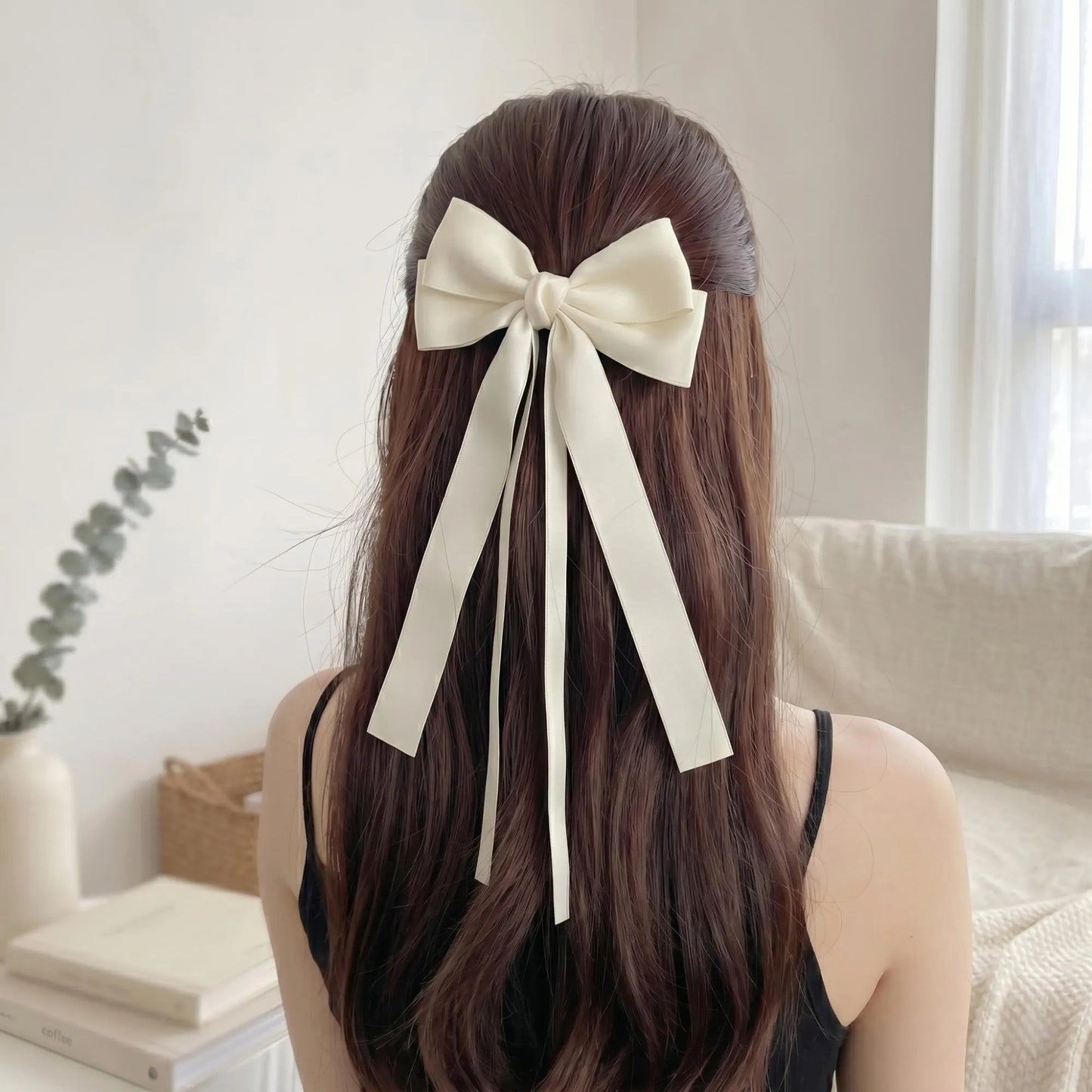 Luxury Satin Ribbon Bow Clip - Classic Oversized Hair Accessory