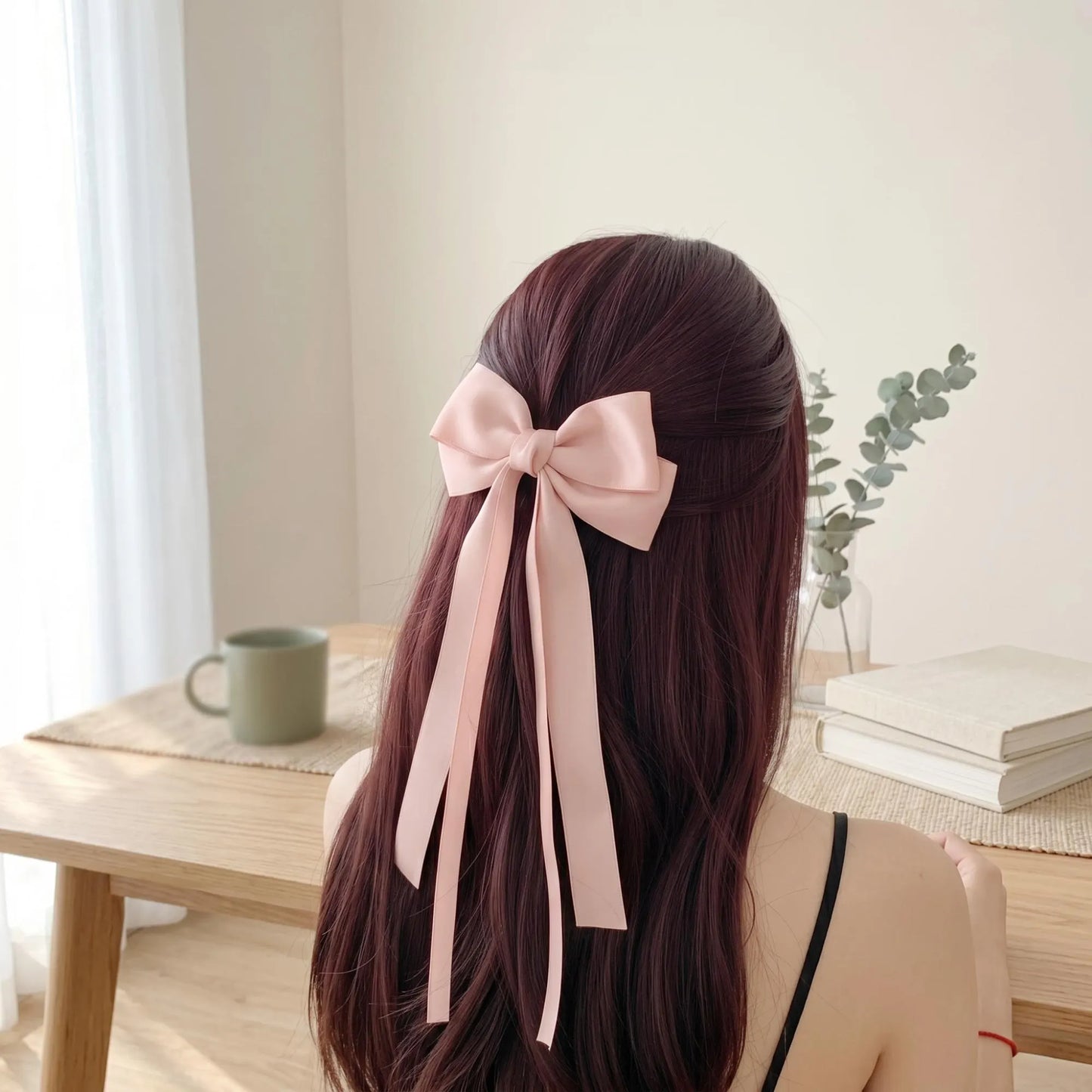 Luxury Satin Ribbon Bow Clip - Classic Oversized Hair Accessory