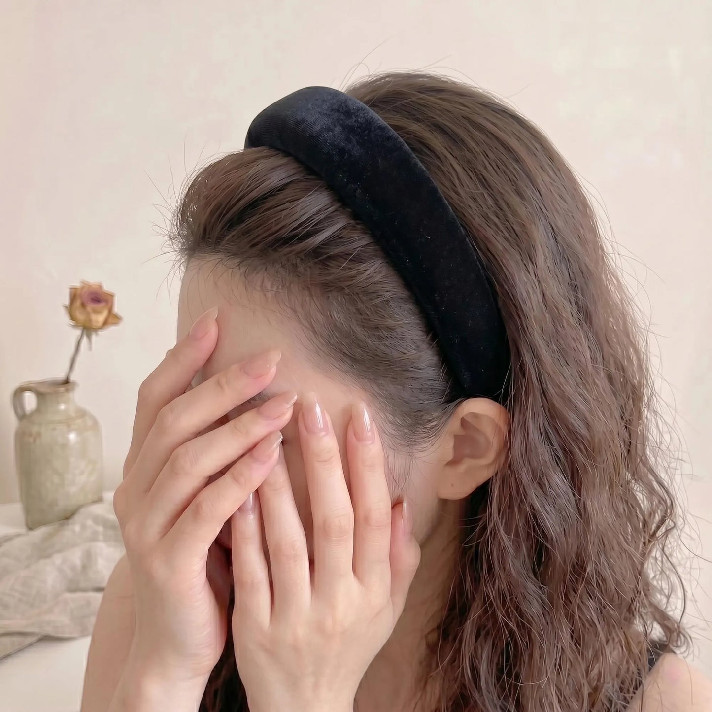 Silk Velvet Headband for Women | Luxury Padded Alice Band, Soft & Gentle on Hair | Vintage Aesthetic Hair Accessories