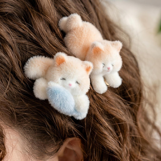 Mini Plush Kawaii Kitty Hair Clips