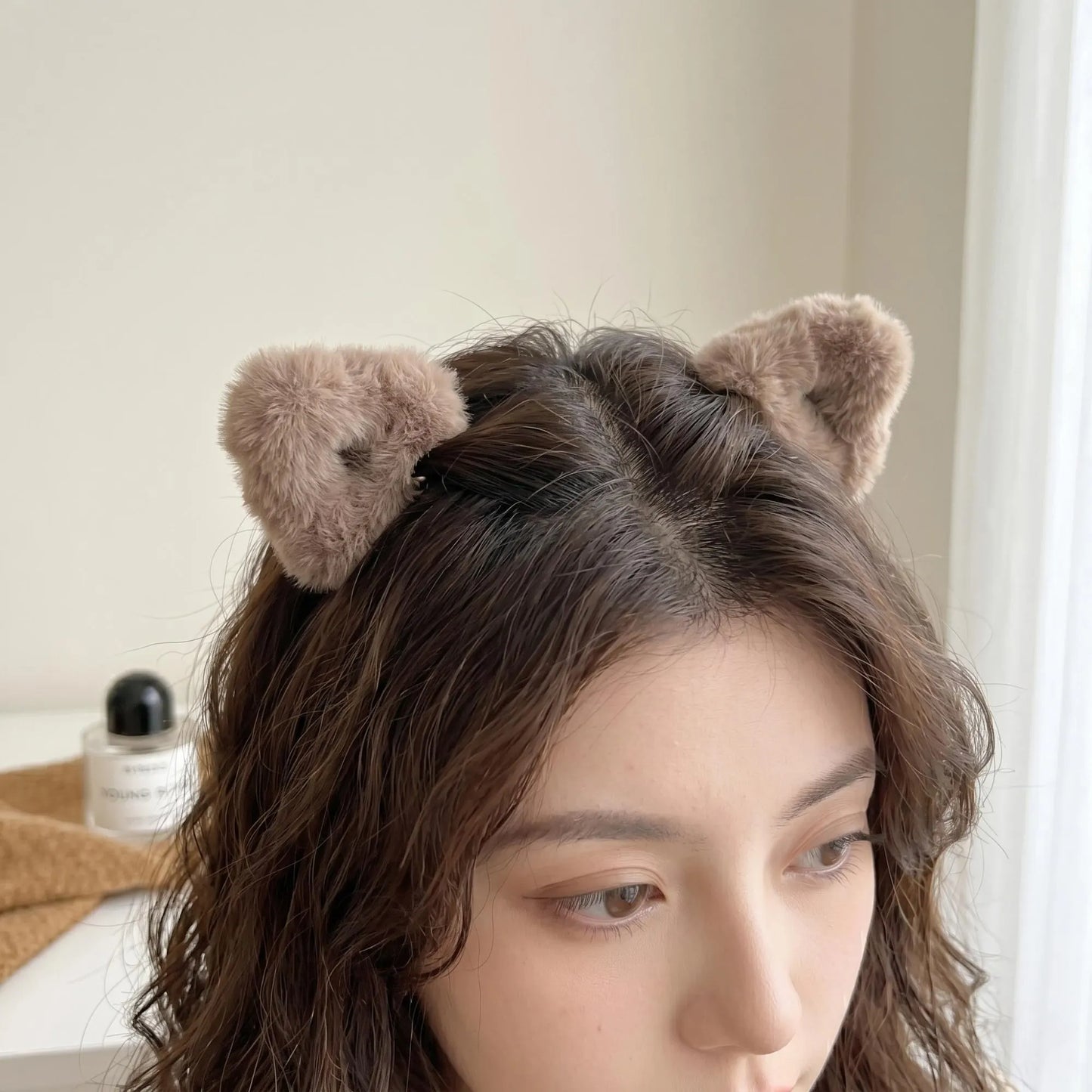 Handmade Faux Fur Bear/Cat Ear Hair Clips - Kawaii Winter Accessory