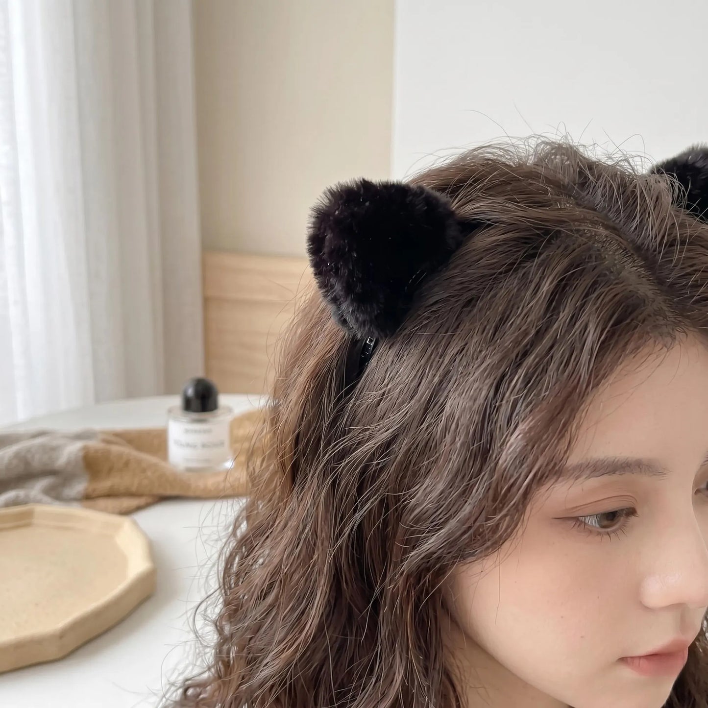 Handmade Faux Fur Bear/Cat Ear Hair Clips - Kawaii Winter Accessory