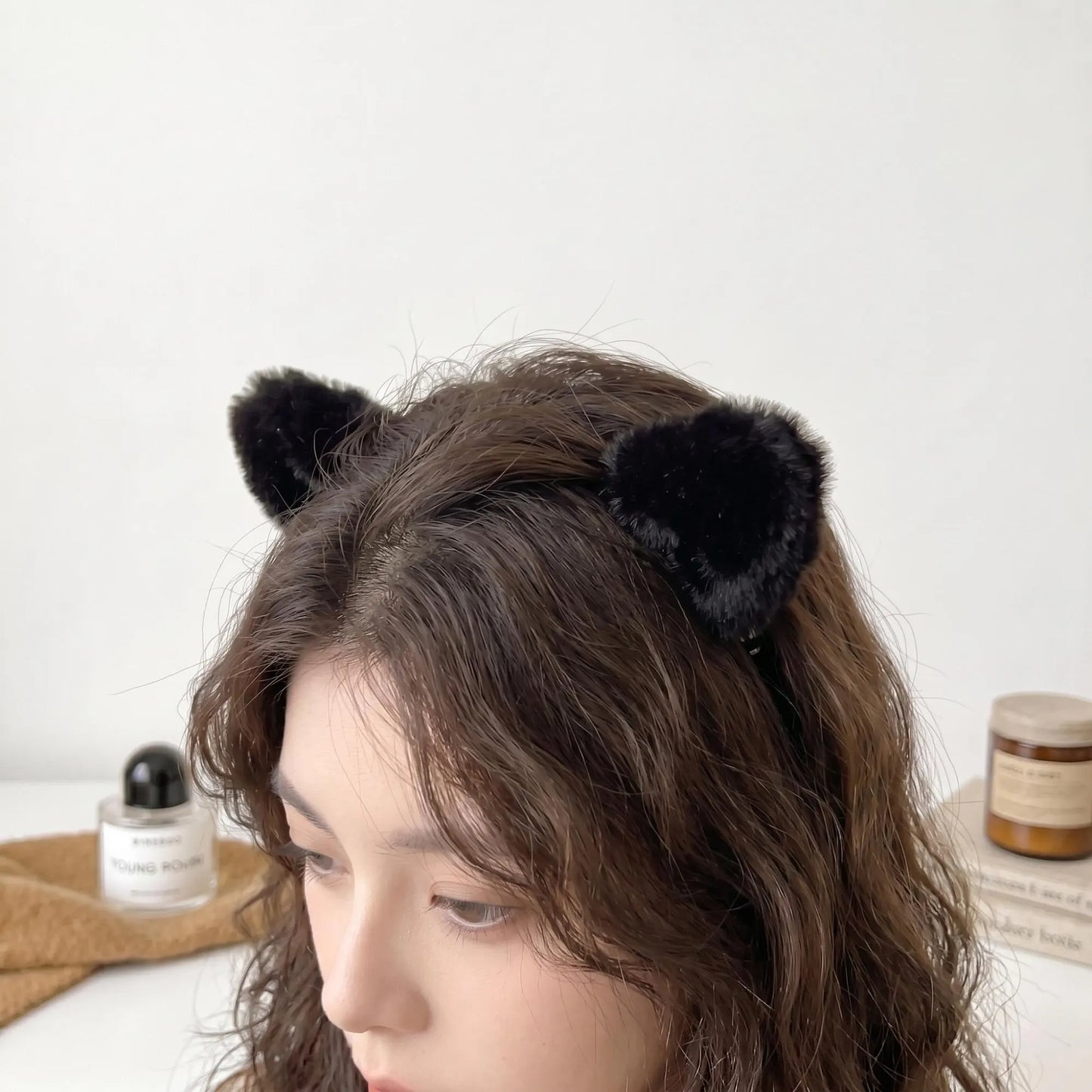 Handmade Faux Fur Bear/Cat Ear Hair Clips - Kawaii Winter Accessory