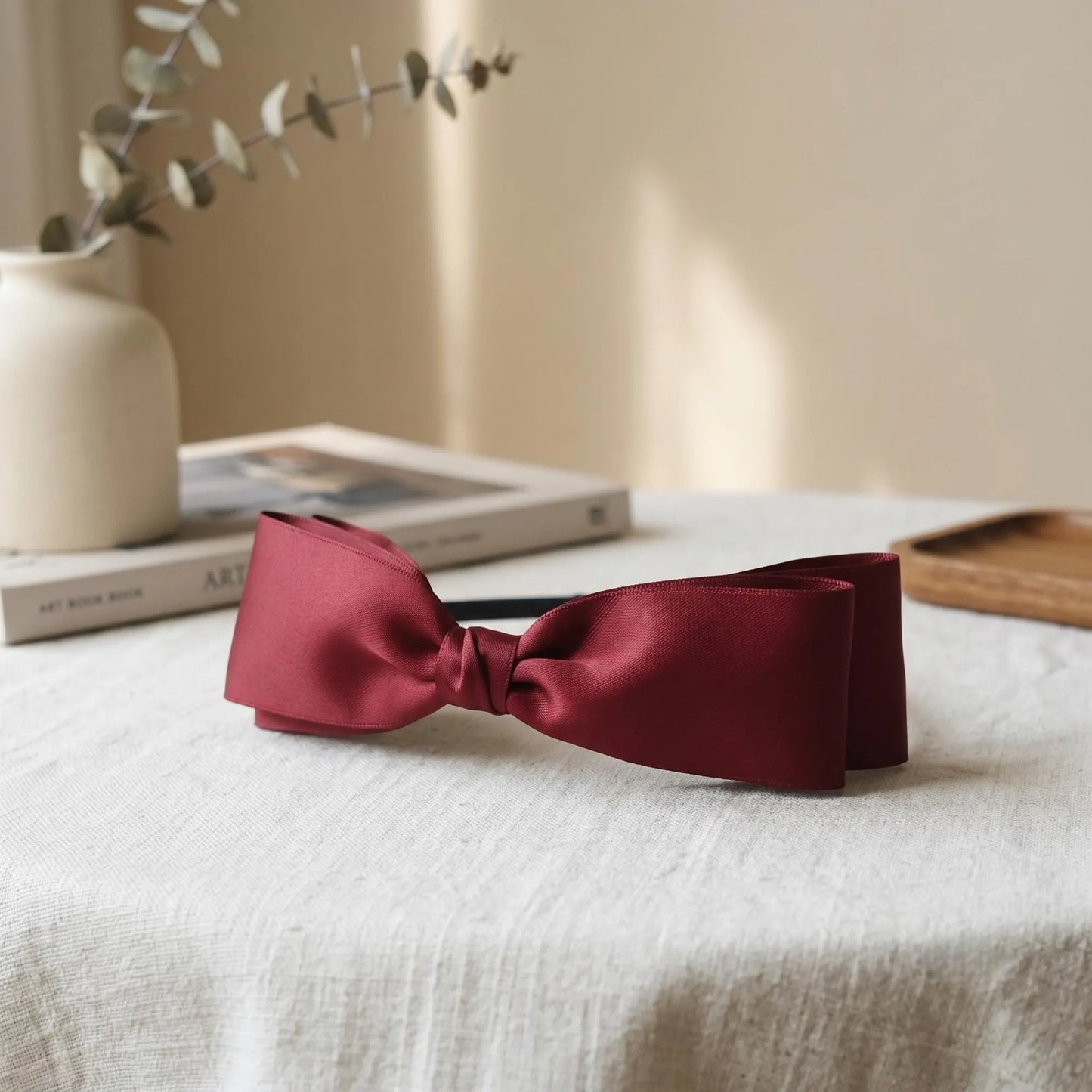 Elegant Double-Layer Satin Bow Headband – Perfect for Weddings & Parties