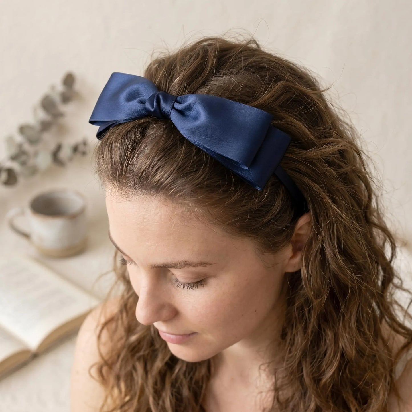 Elegant Double-Layer Satin Bow Headband – Perfect for Weddings & Parties