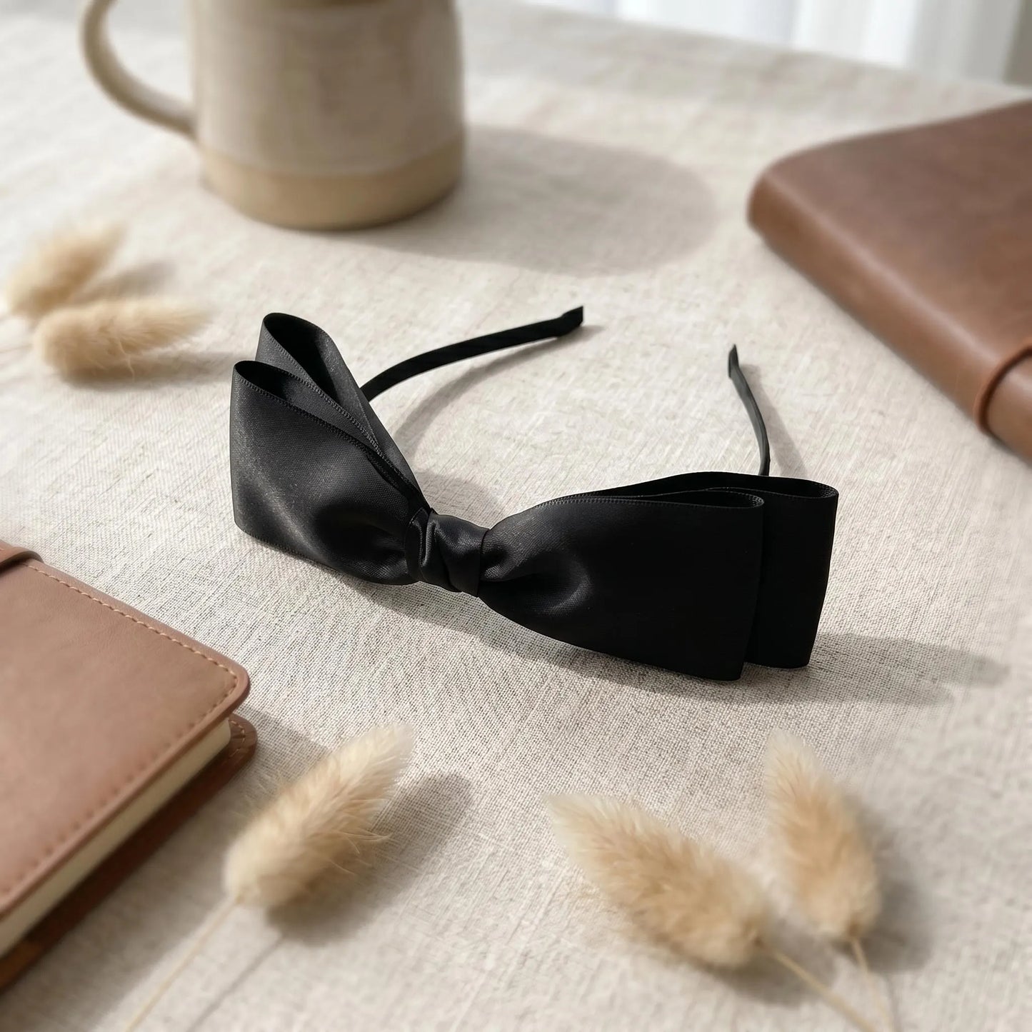 Elegant Double-Layer Satin Bow Headband – Perfect for Weddings & Parties