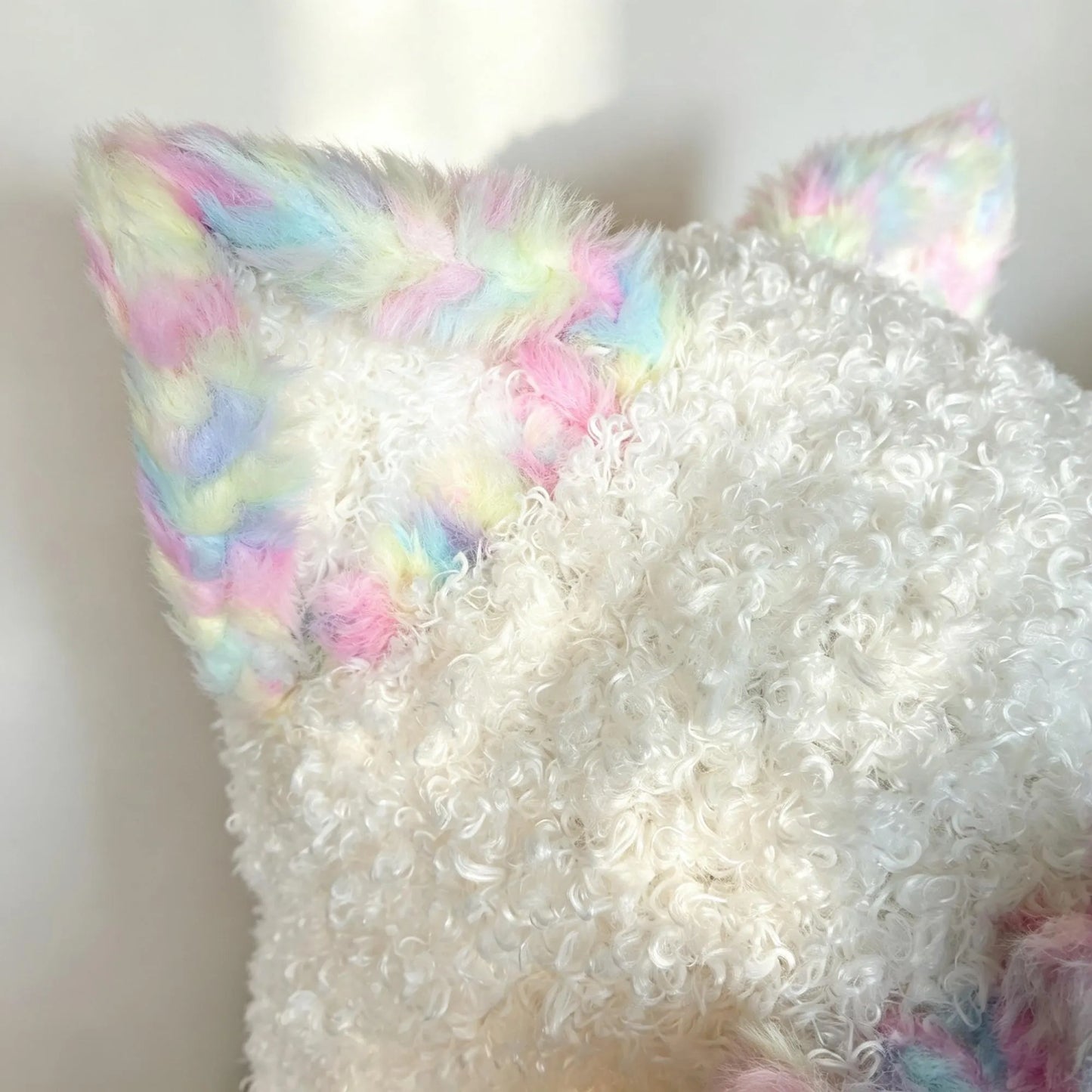 Handmade Pastel Rainbow Cat Ear Ruffle Hat
