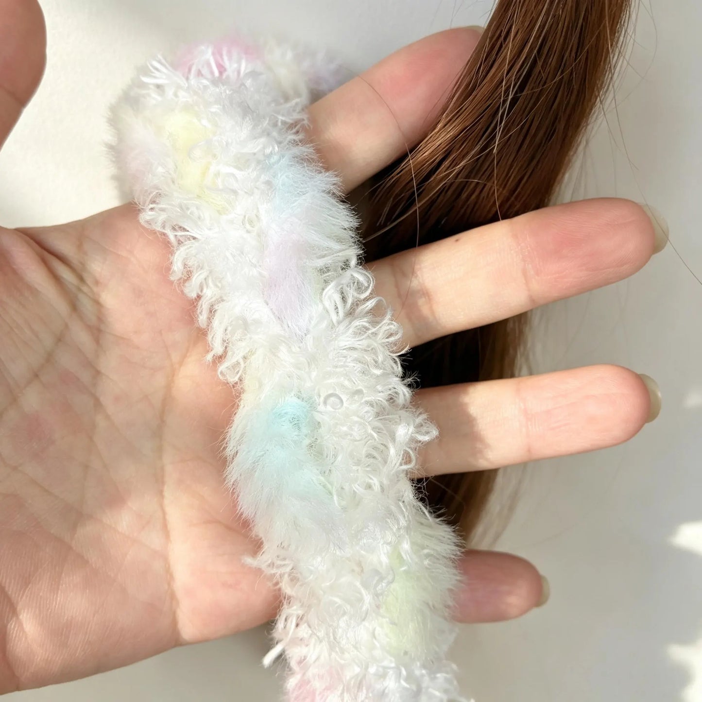 Handmade Pastel Rainbow Cat Ear Ruffle Hat