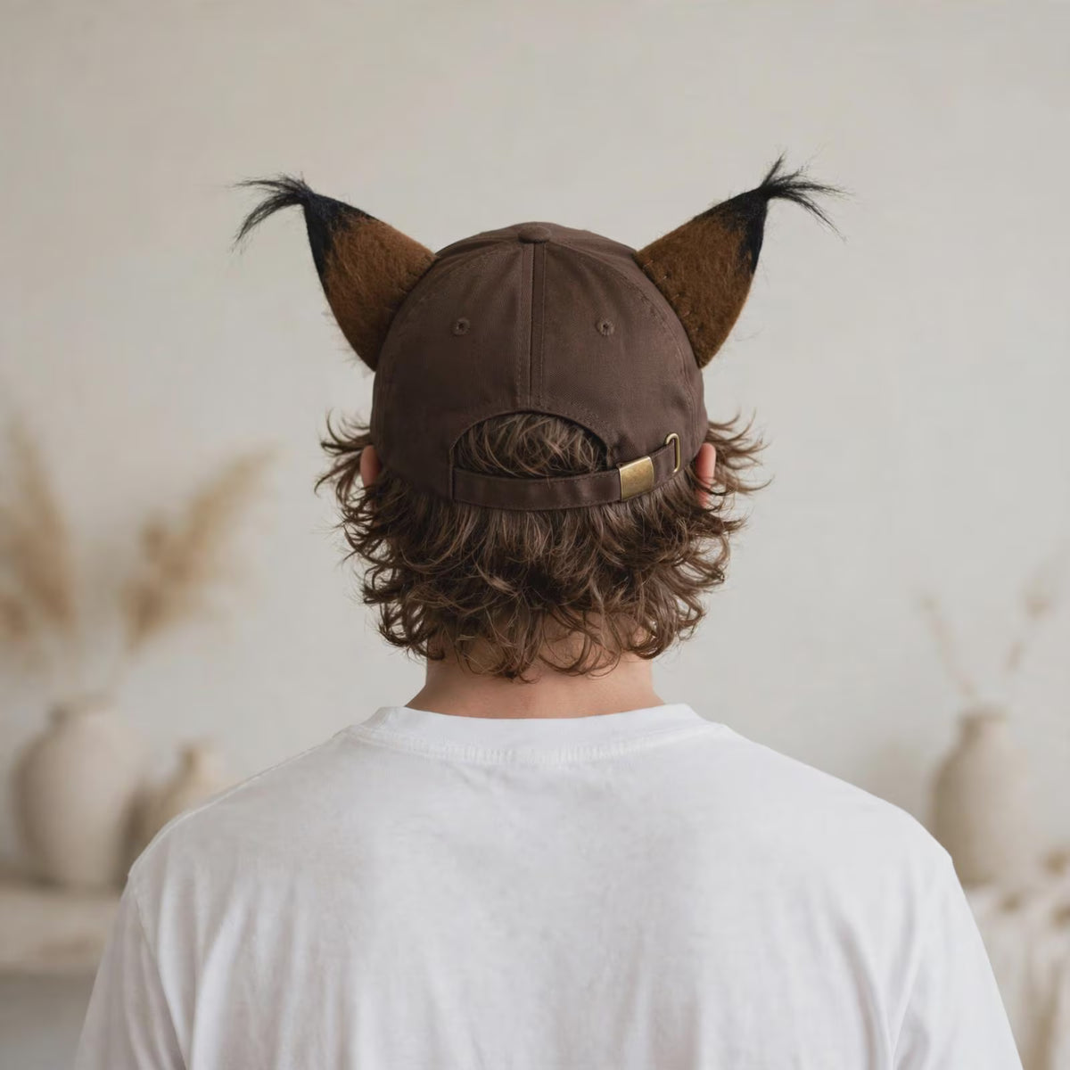 Lynx Ear Brown Wool Felt Baseball Cap