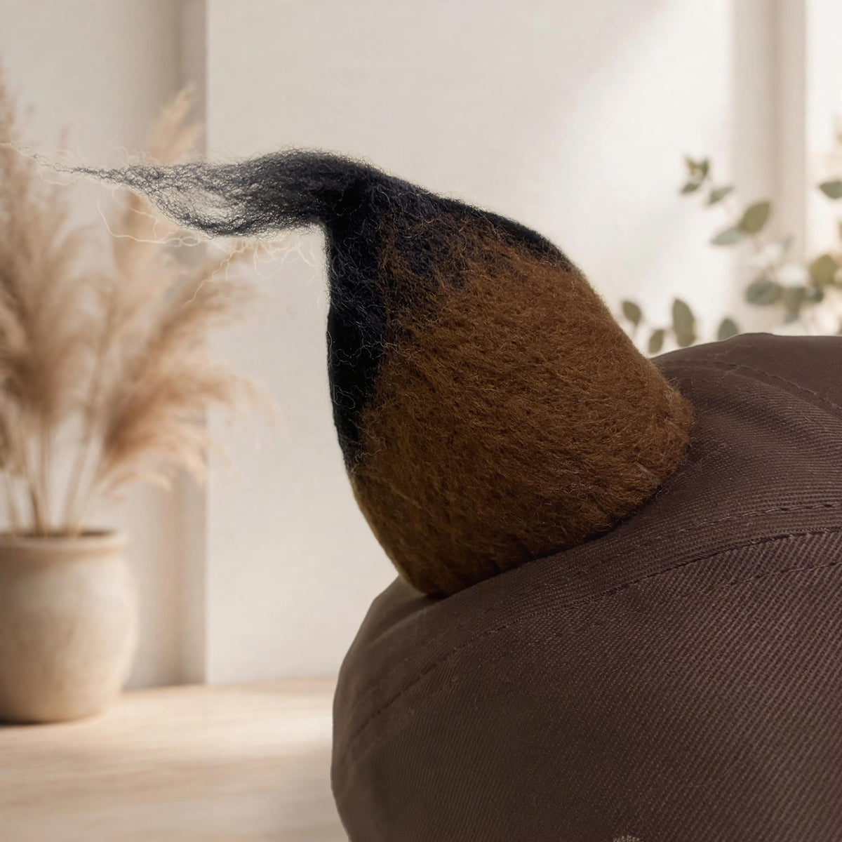 Lynx Ear Brown Wool Felt Baseball Cap