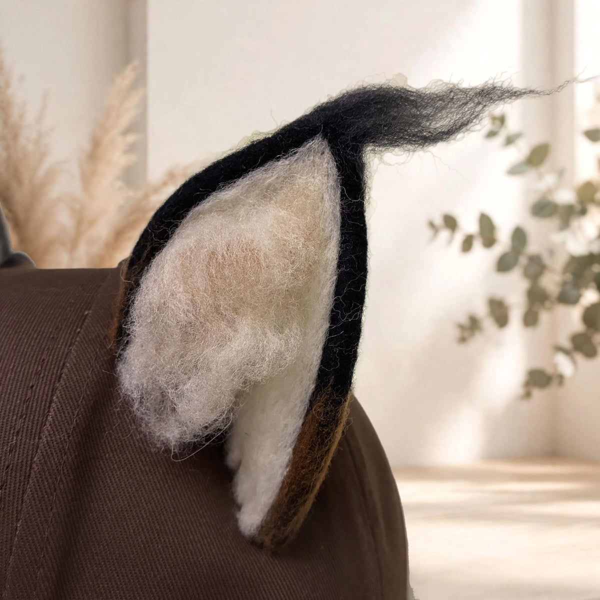 Lynx Ear Brown Wool Felt Baseball Cap