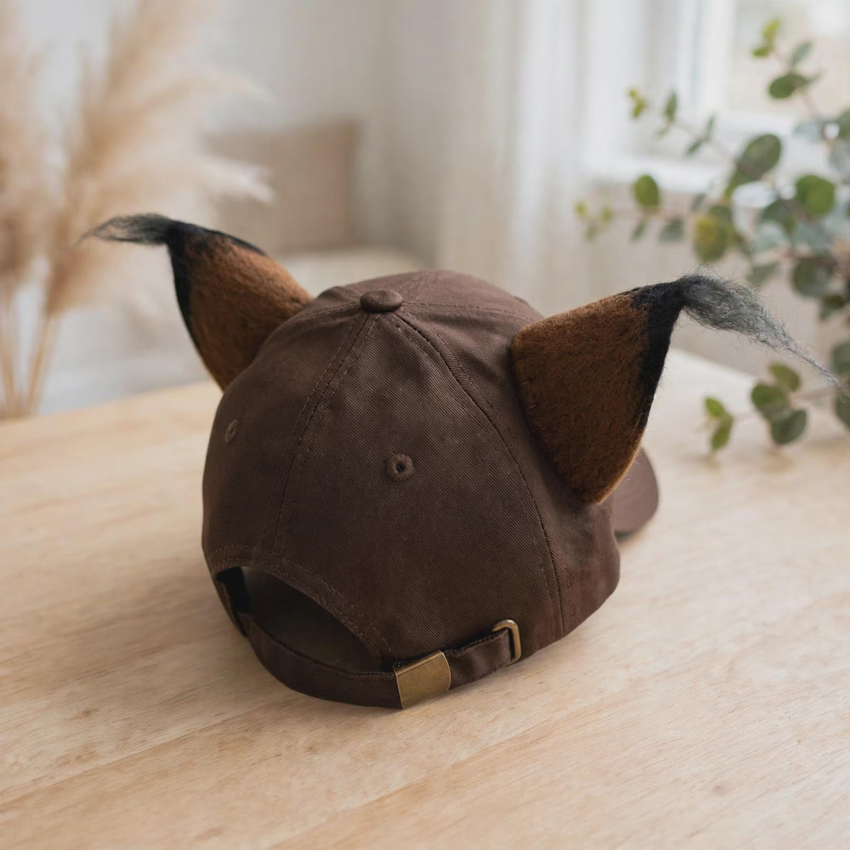 Lynx Ear Brown Wool Felt Baseball Cap